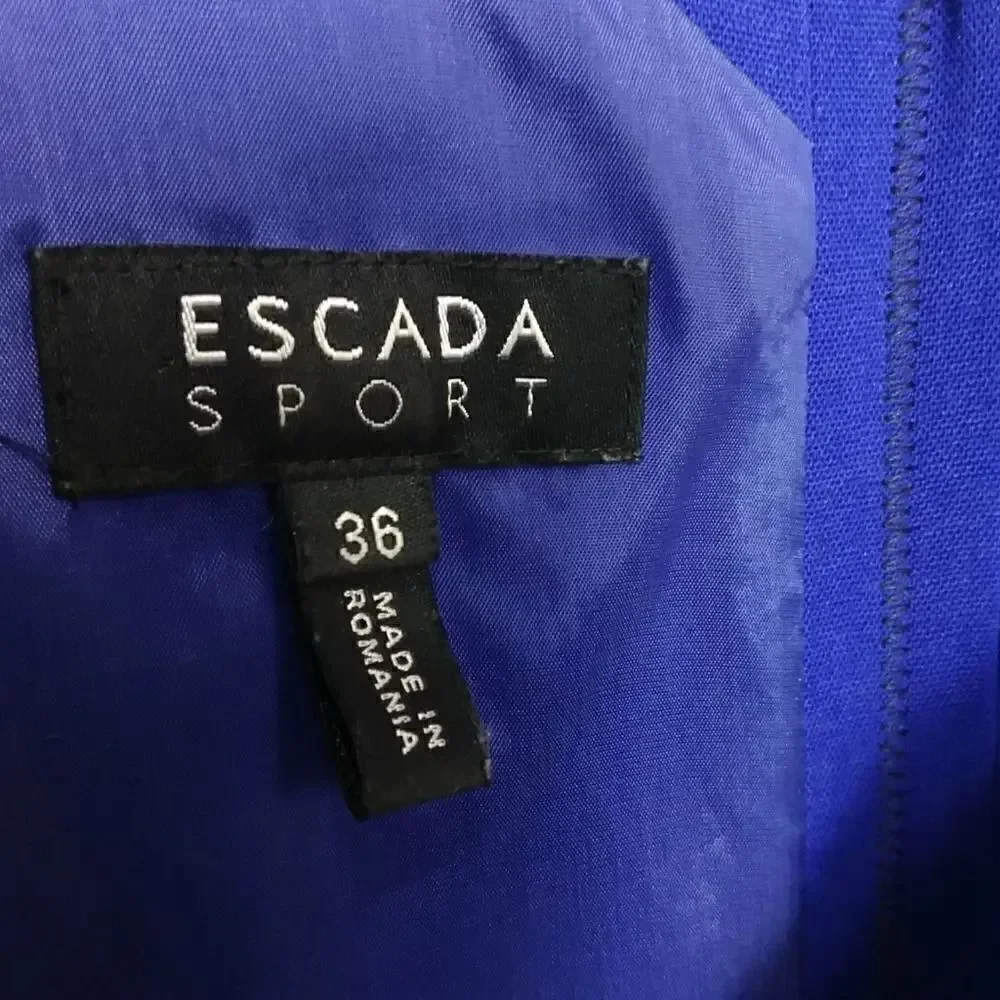 Escada Sport Dorris Midnight Blue Drape Sleeve Dress Sz 36/6